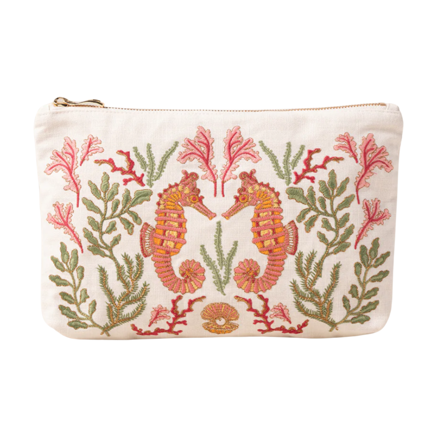 Coral Seahorse Everyday Pouch